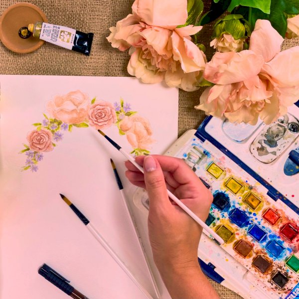 Watercolour and Wellness: Mindful Painting workshop with Chloe Sami at New Energy Yoga in Winchester, Hampshire