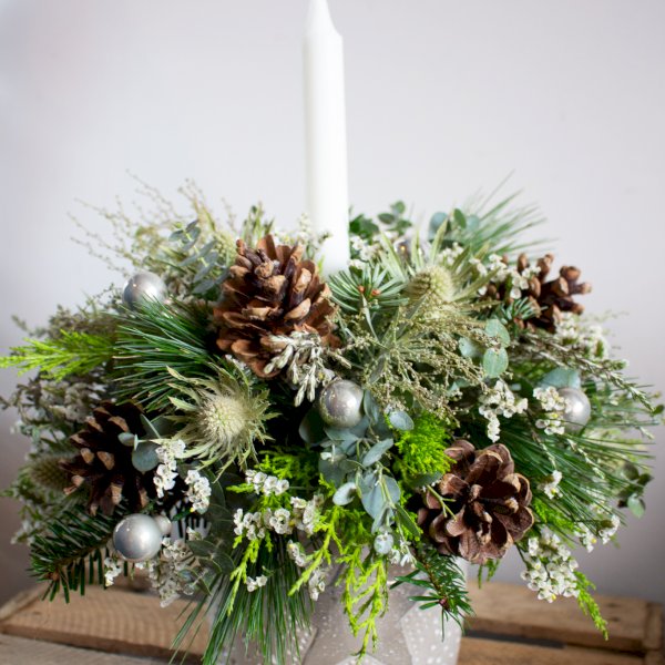 Christmas Candle Arrangement workshop with Jenna Green at New Energy Yoga in Winchester, Hampshire