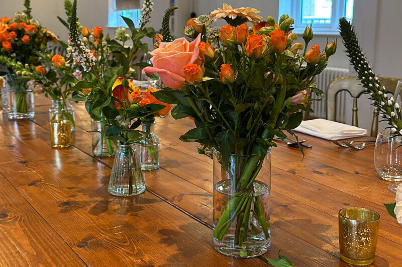 Flowers on the dining table