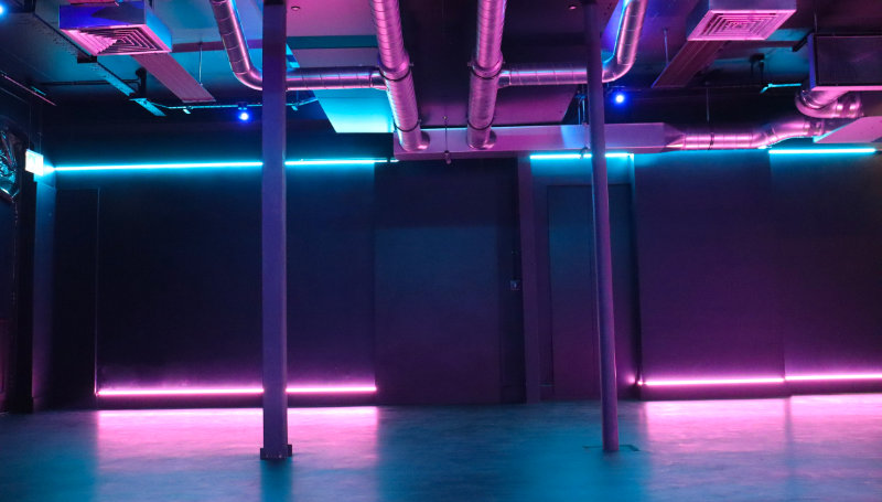 Lunar Studio with mood lighting